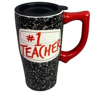 Teach Mug 18oz Ceramic‎ Travel Lid Handle Coffee Cup Teachercore NIB